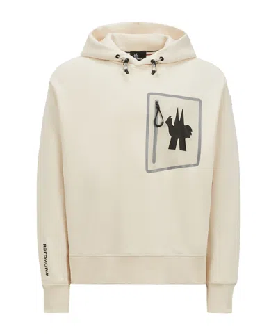 Moncler Pocket Hooded Sweater In White