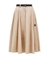 Moncler Jupe Midi À Ceinture In Nude