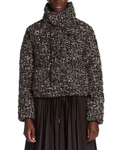 Moncler Poetique Sequined Boucle Down Jacket In Black