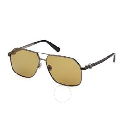 Moncler Polarized Bronze Navigator Men's Sunglasses Ml0264 08h 61 In Black