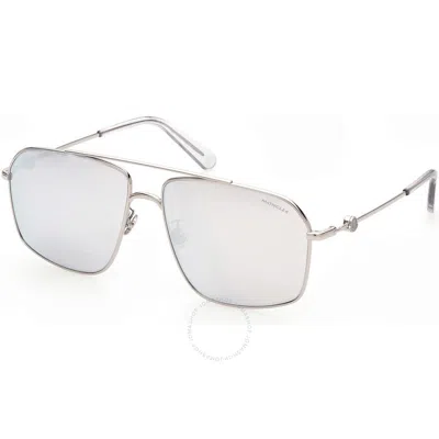 Moncler Polarized Smoke Navigator Men's Sunglasses Ml0216-d 16d 62 In Metallic