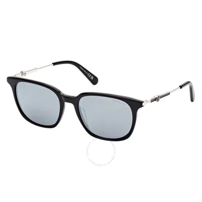 Moncler Polarized Smoke Square Men's Sunglasses Ml0225-f 01d 55 In Black
