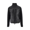 Moncler Ack Stretch Polyester Blend Cardigan In Black