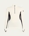 Moncler Grenoble Polartec® Power Grid™ Base Layer Half Zip Pullover In White