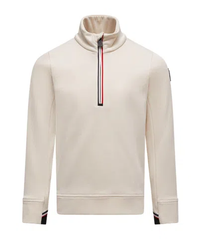 Moncler Polartec Half-zip Polo Neck In White