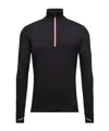 Moncler High Collar Knit Sweatshirt Contrast Trim In Black