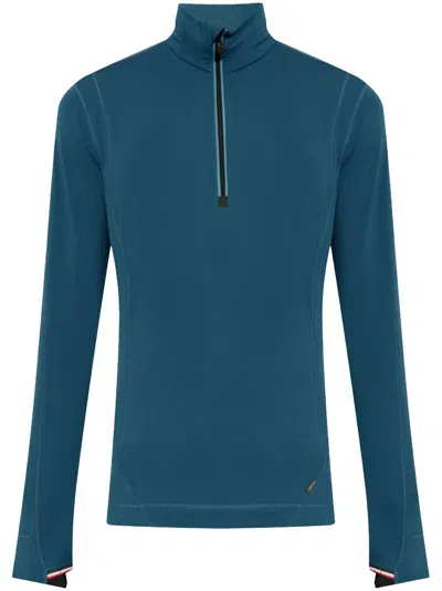 Moncler Polartec Half-zip Sweatshirt In Blue