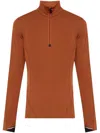 Moncler Polartec Half-zip Sweatshirt In Orange