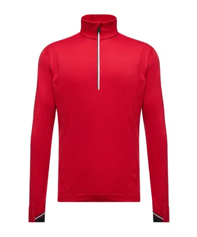 Moncler Polartec Half-zip Sweatshirt In Red