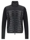 Moncler High Collar Long Sleeve Padded Sweatshirt In Black