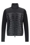 Moncler High Collar Long Sleeve Padded Sweatshirt In Black