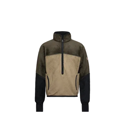 Moncler Grenoble Polartec High Neck Sweatshirt In Green