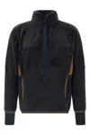 Moncler High Collar Sweatshirt Featuring Contrast Panels In Black
