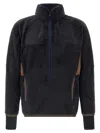 Moncler High Collar Sweatshirt Featuring Contrast Panels In Black
