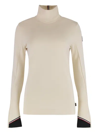 Moncler Polartec Turtleneck Ski Top In Neutral