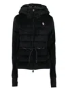 Moncler Hooded Quilted Fleece Down Jacket In Black