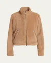 Moncler Polignac Fleece And Quilted Shell Down Jacket In Beige