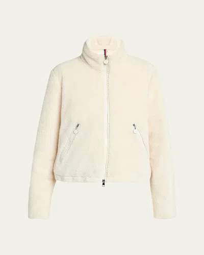 Moncler Teddy Capsule Polignac Down Jacket In Silk White