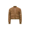 Moncler Panelled Padded Suede Bomber Jacket In Brown
