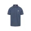 Moncler Blue Tricol-trimmed Pique Polo Shirt