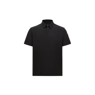 Moncler Polo À Empiècement Logo In Noir