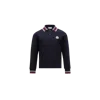 Moncler Boys' Cotton Tipped Long Sleeve Polo Shirt - Big Kid In Blue