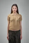Moncler Short-sleeved Polo Shirt In Brown