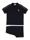 Moncler Polo+bermuda In Navy