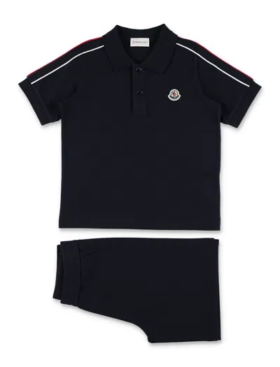 Moncler Kids' Polo+bermuda In Navy