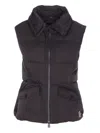 Moncler Padded High Collar Vest With Flap Pockets In Black