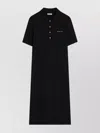 Moncler Polo Dress Logo Collar Short Sleeves In Black