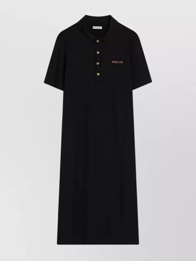 MONCLER POLO DRESS LOGO COLLAR SHORT SLEEVES