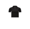 Moncler Contrasting-collar Cotton Polo Top In Black