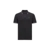 Moncler Polo En Coton À Empiècement Logo In Black