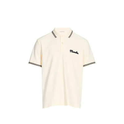 Moncler Polo En Coton In Neutral