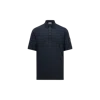 Moncler Polo En Lin In Bleu