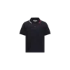 Moncler Polo En Piqué De Coton In Black