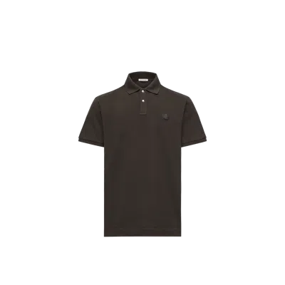 Moncler Logo Patch Cotton Piquet Polo Shirt, Men, Green, Size: Xxl In Black