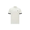 Moncler White Cotton Piquet Polo Shirt In White