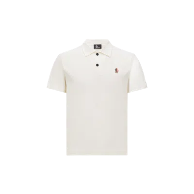 Moncler Polo À Empiècement Logo In Blanc