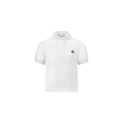 Moncler Kids' Cotton Piquet Polo Shirt White