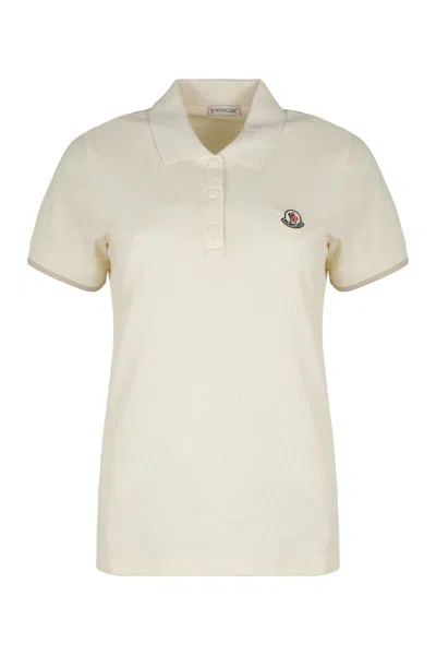 Moncler Polo In Pique Cotton In Multi