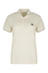 Moncler Polo In Pique Cotton In Neutral
