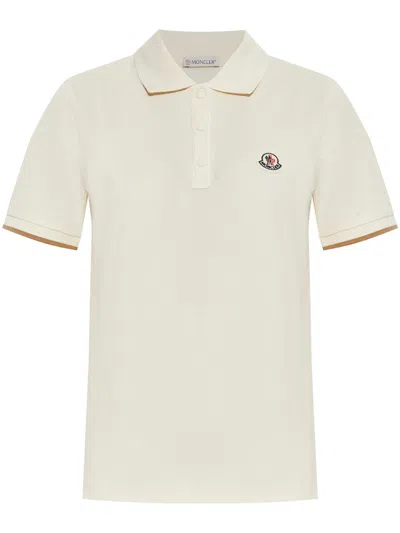 Moncler Short-sleeve Polo Shirt In White