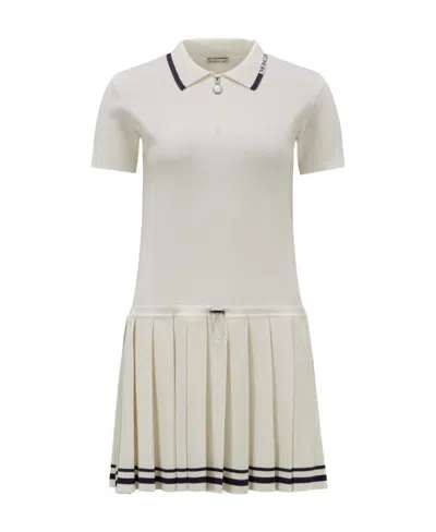 Moncler Polo Knitted Minidress In White