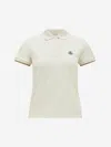 Moncler Logo Patch Piquet Polo Shirt In Beige