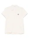 Moncler Logo Patch Cotton Pique Polo Shirt Clothing In Metallic