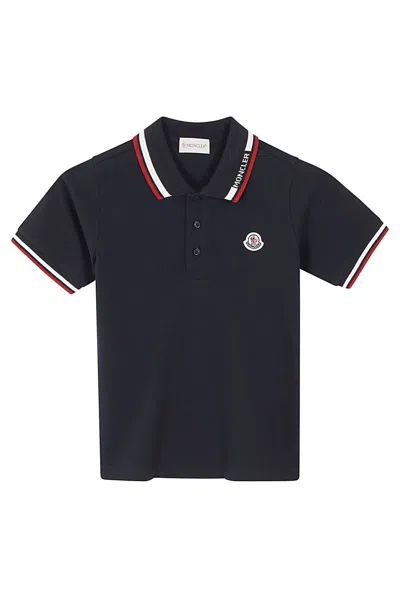 Moncler Kids' Polo In Navy