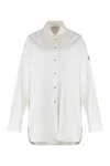 Moncler Polo Neck Cotton Poplin Shirt In Animal Print