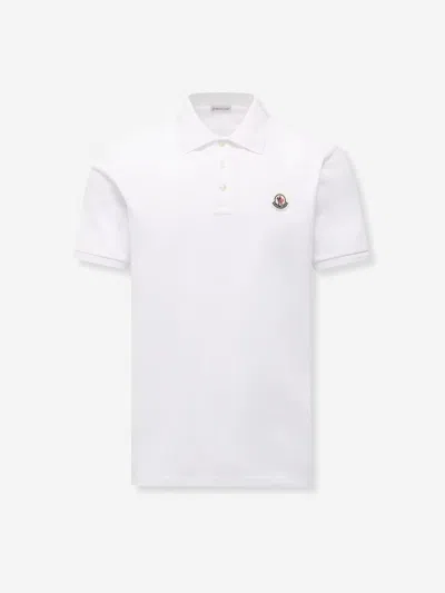 Moncler Polo Piqué Cotton In White